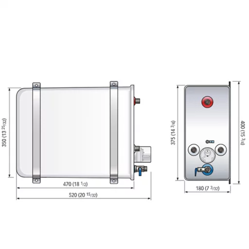 Quick Nautic Boiler BX16 firkantet varmtvannsbereder