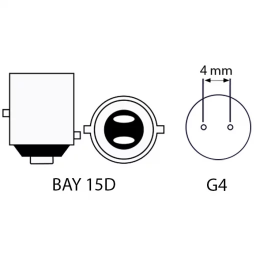 LED Adapter, BAY15D til G4