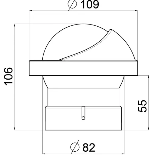 Riviera Artica BA1 Slim kompass for innfelling sort
