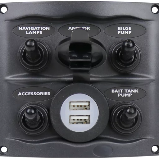 BEP Bryterpanel 5 brytere + USB