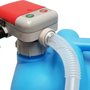 Pumpe batteridrevet m/autostopp til kanner