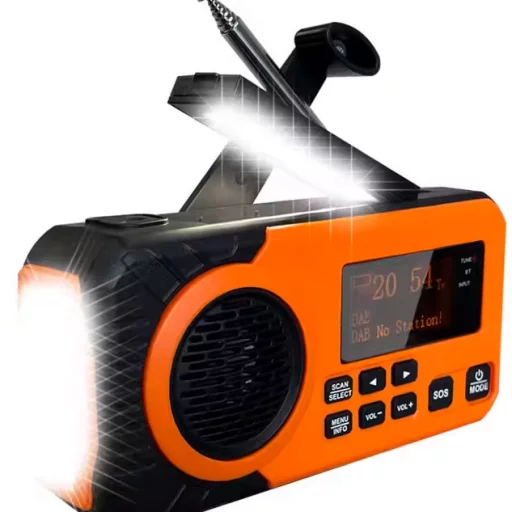 Nødradio DAB+/FM med sveiv og solcellepanel