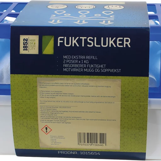 1852 Fuktslukerboks 1 kg m/ekstra refill