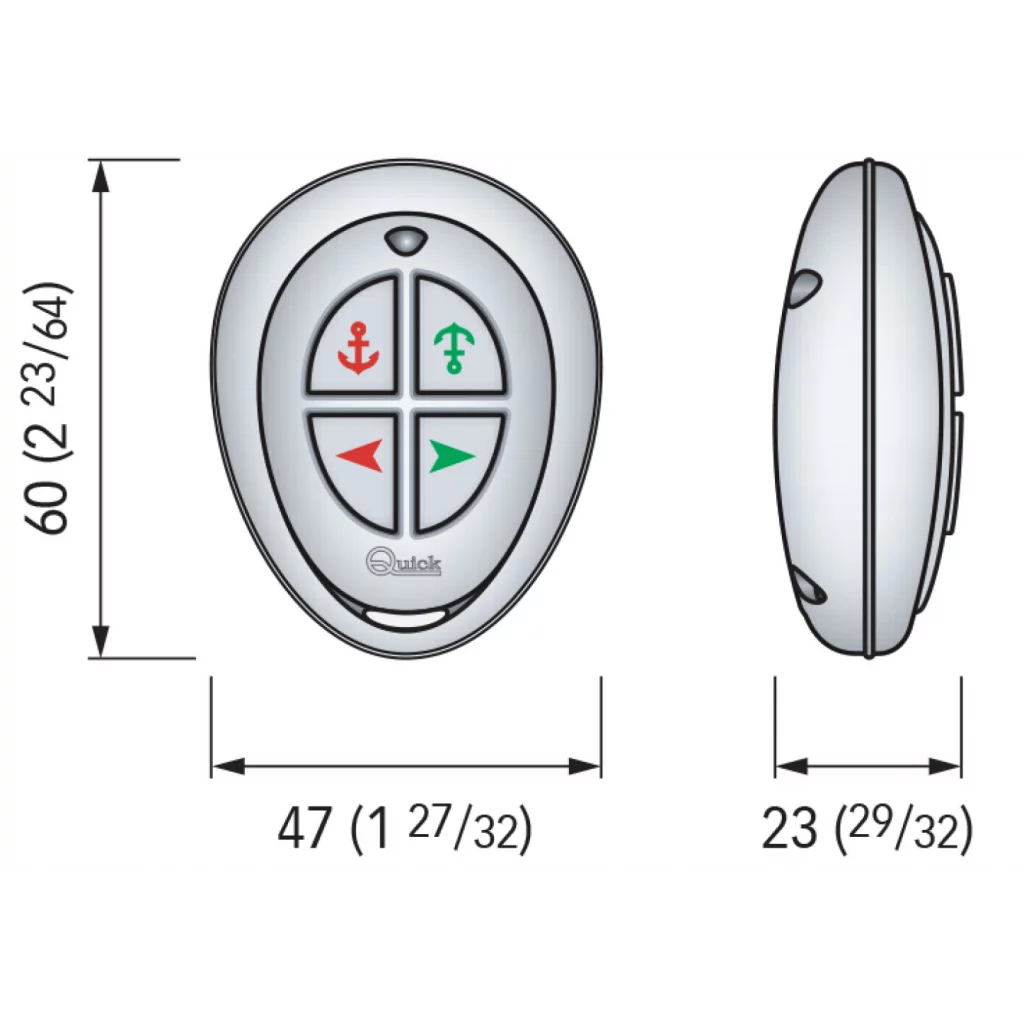 Quick RRC PW4+ fjernkontroll til ankervinsj og baugpropell