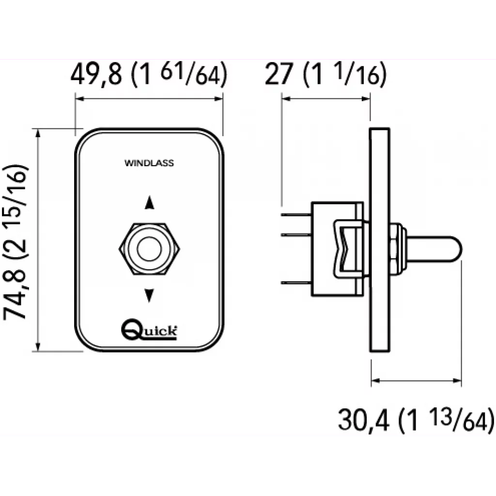 Quick WCS820 betjeningspanel for ankervinsj