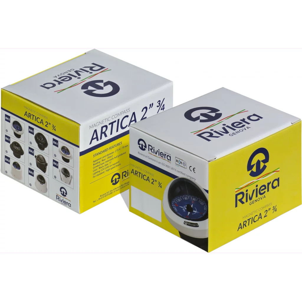 Riviera Artica BA1 Slim kompass for innfelling sort