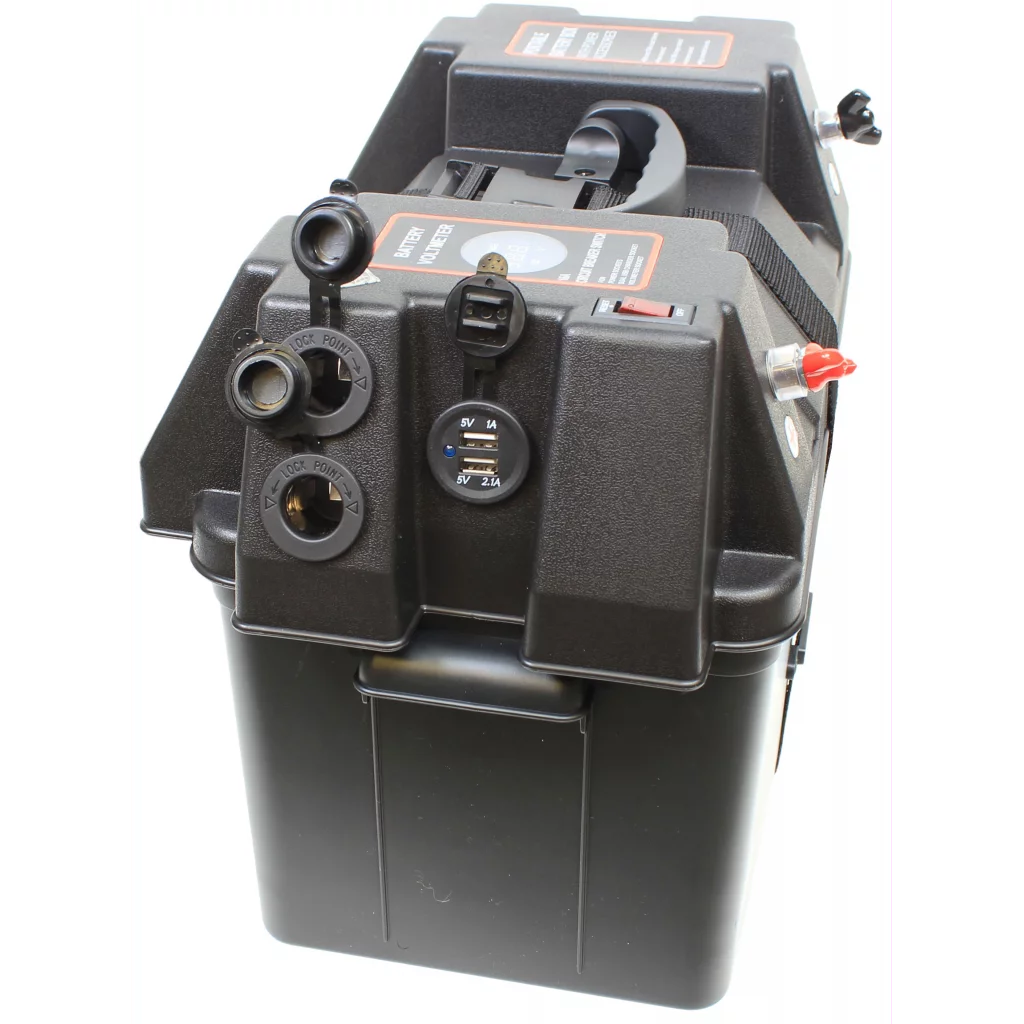 Batterikasse Powerbox med 12V og USB uttak