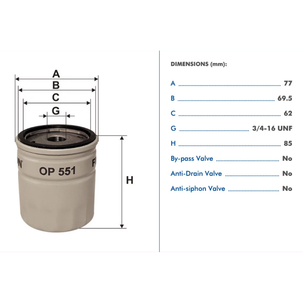 Filtron Oljefilter OP551