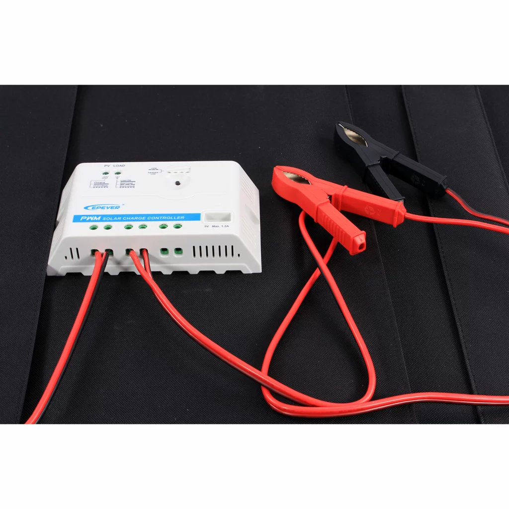 1852 Sammenleggbart solcellepanel m/regulator 100 W