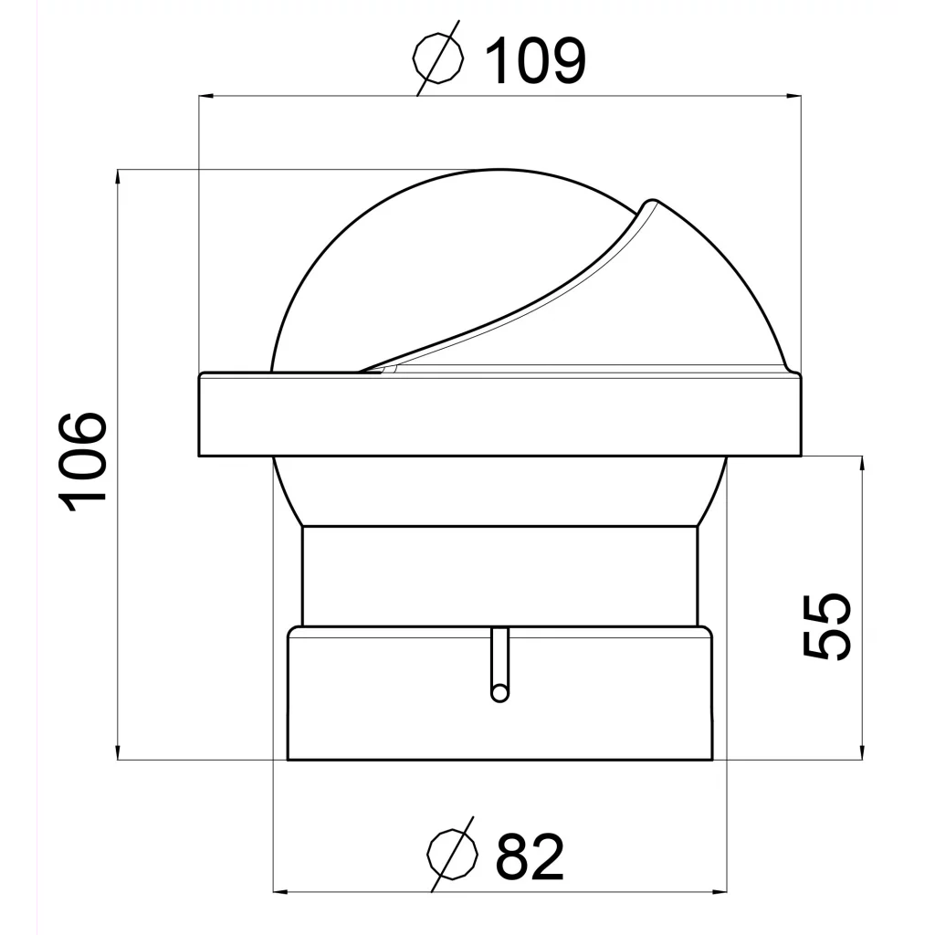 Riviera Artica BA1 Slim kompass for innfelling sort