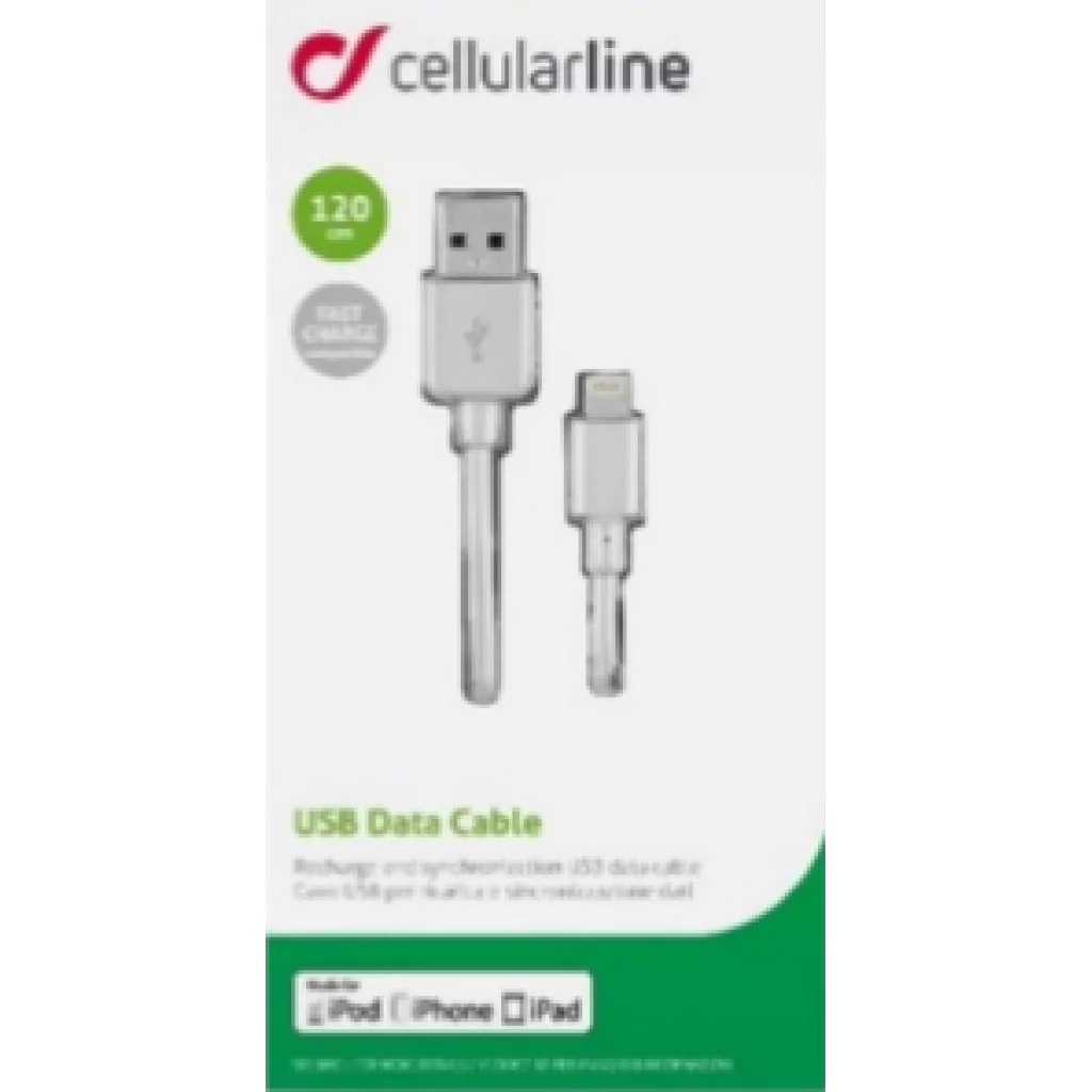 Cellularline USB-A til Lightning, iPhone/iPad kabel 1,2 m