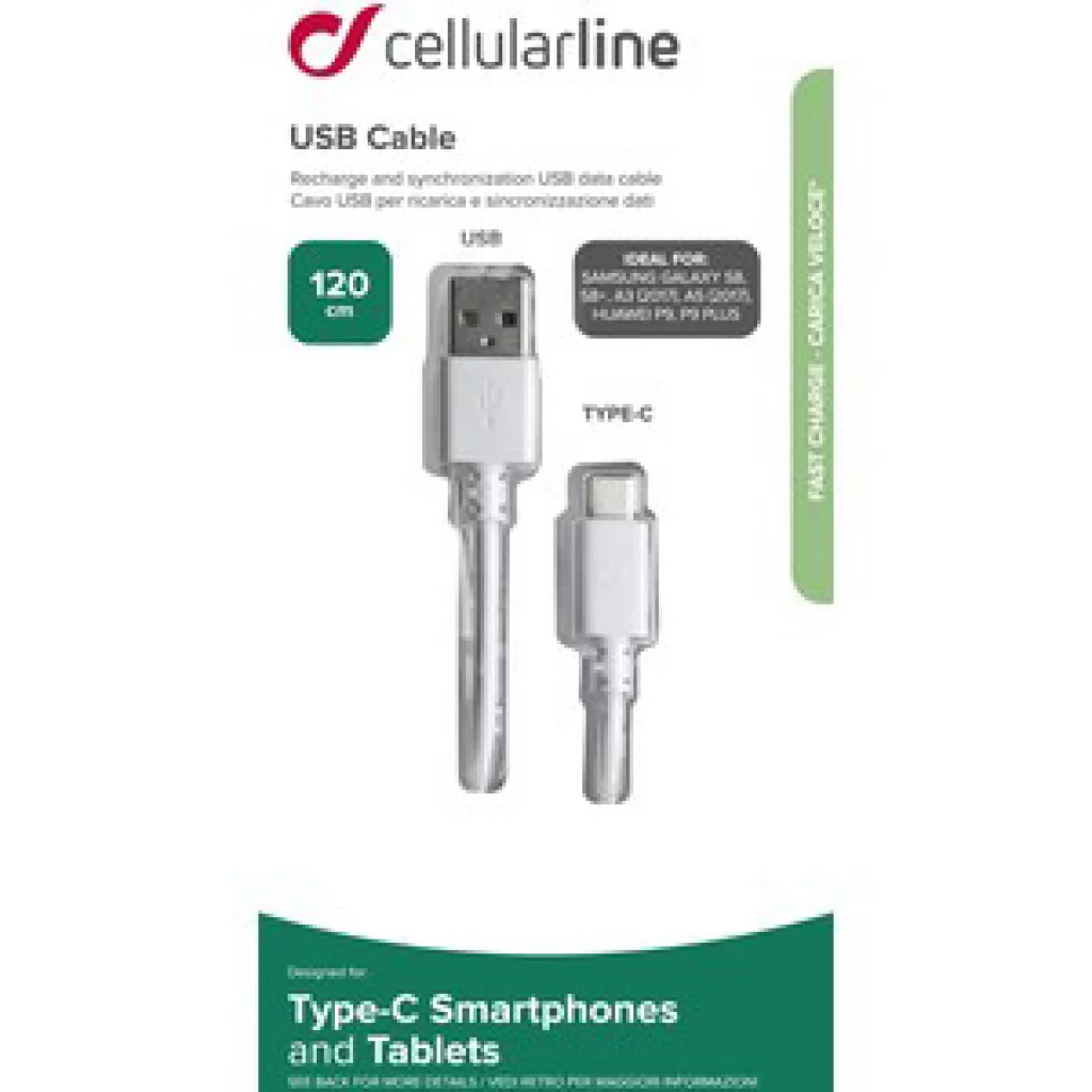 Cellularline USB-A til USB-C kabel 1,2 m