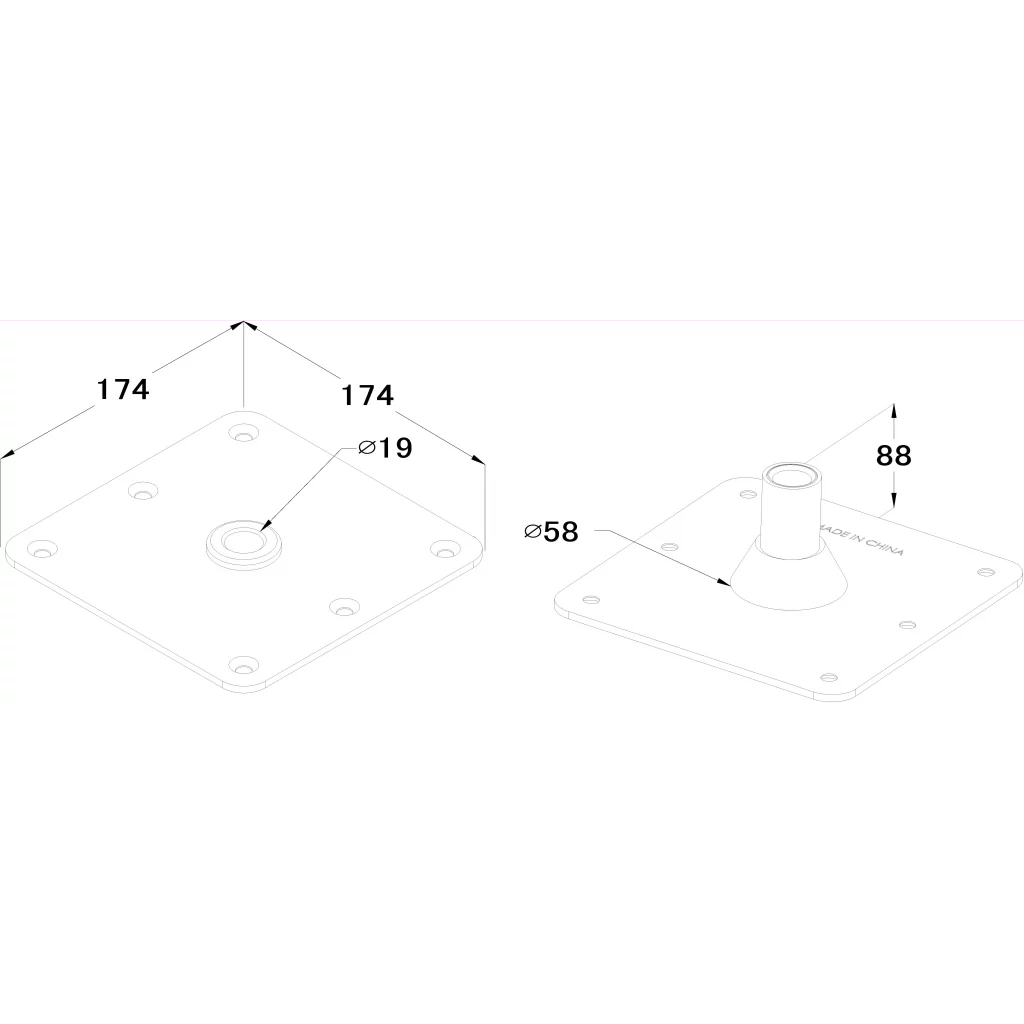 Båtsete komplett med hurtigfeste