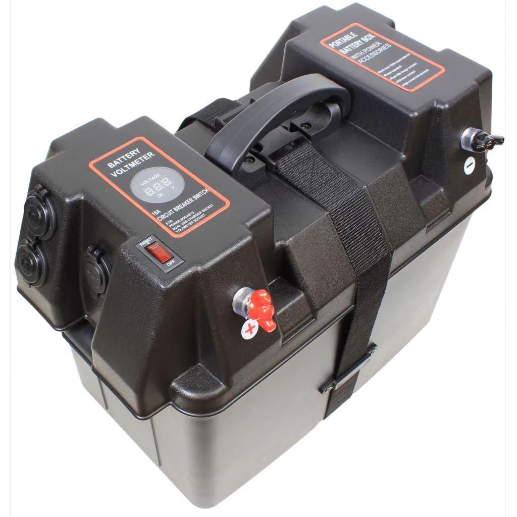 Batterikasse Powerbox med 12V og USB uttak