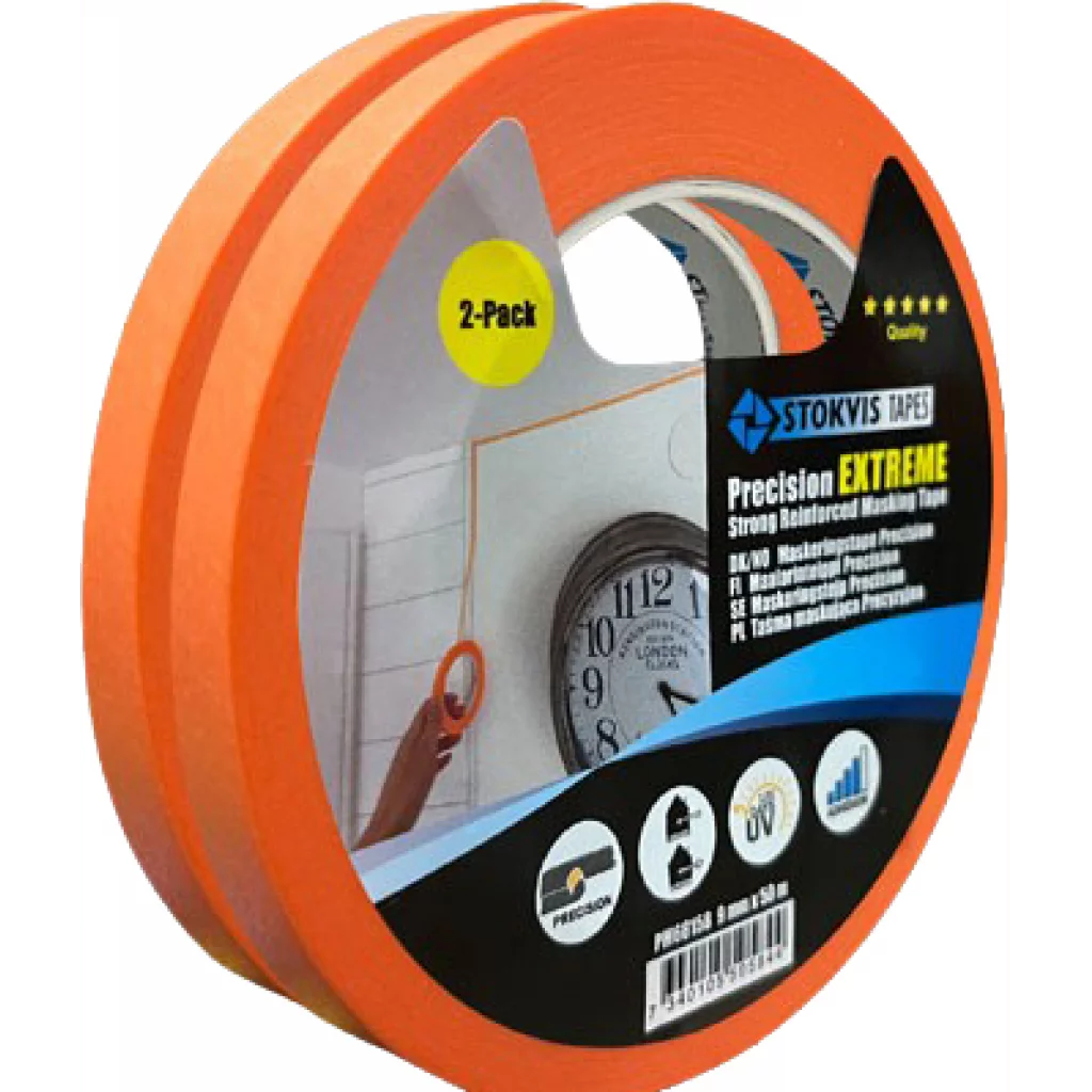 Stokvis Maskeringstape Extreme Orange 9 mm x 50 m 2pk