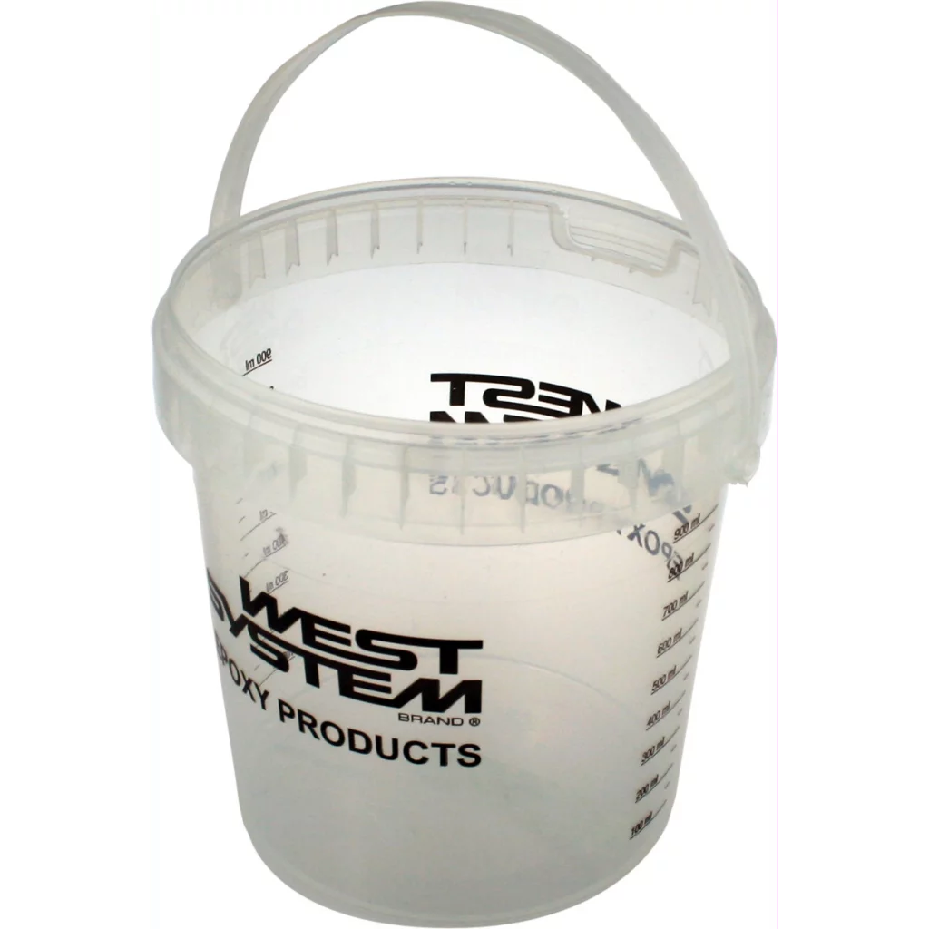 Blandebeger i klar plast med mål 1 l