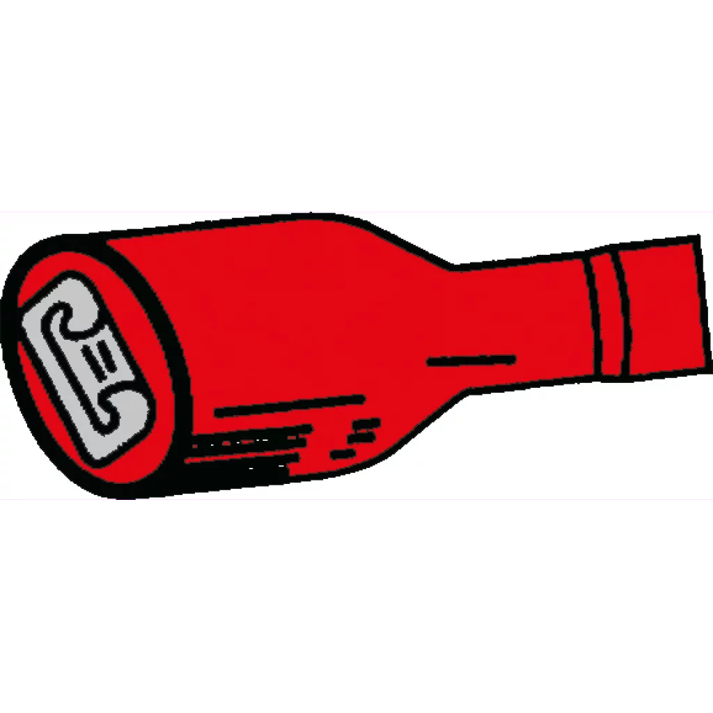 Flatstifthylse isolert rød 6,4 x 0,8 mm, 10 stk