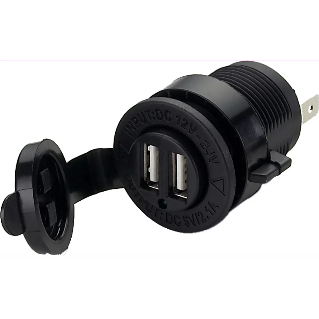 USB uttak dobbelt, kontakt 12-24V