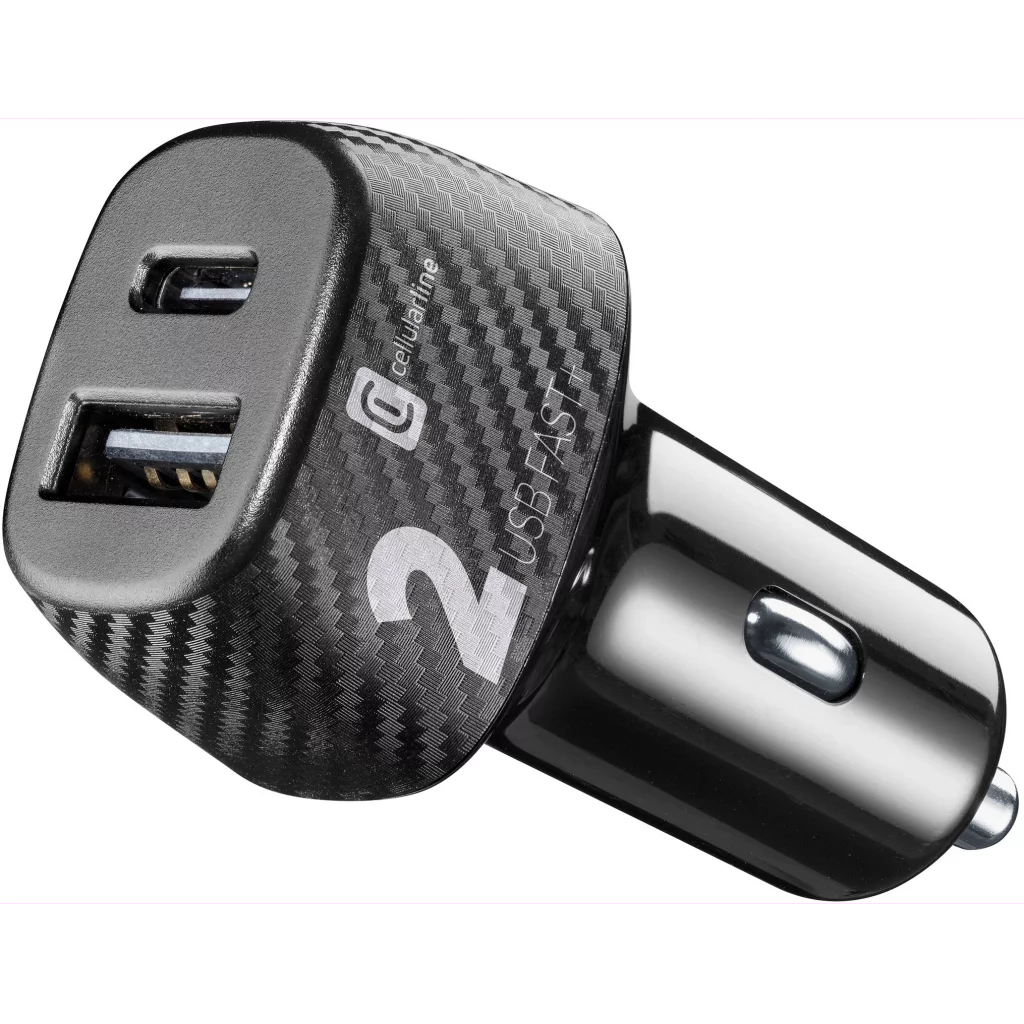 Cellularline USB-C & USB-A billader 12/24V 20W